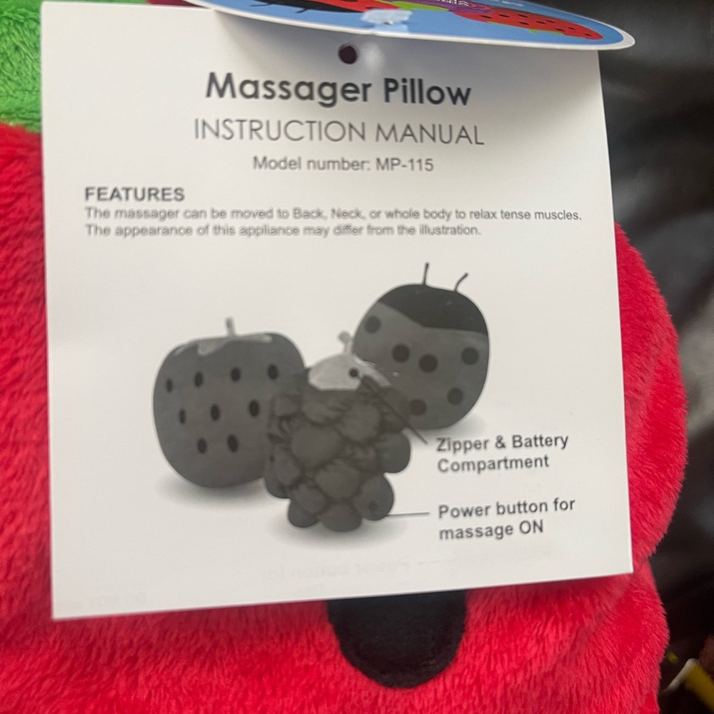 Strawberry Plush Massaging Pillow - Picture 5 of 5